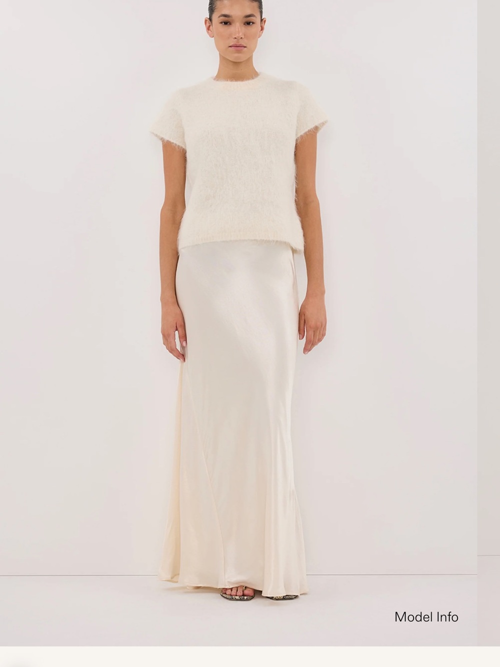 Charli Cream Satin Maxi Skirt